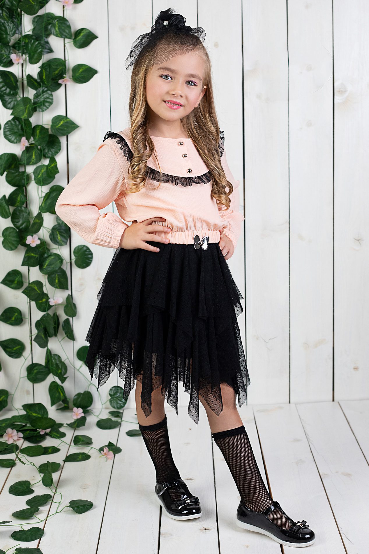 Girl Crop Skirt Set ( Skirt + Shirt ) / 4Y | 5Y | 6Y | 7Y - Kids Fashion Turkey