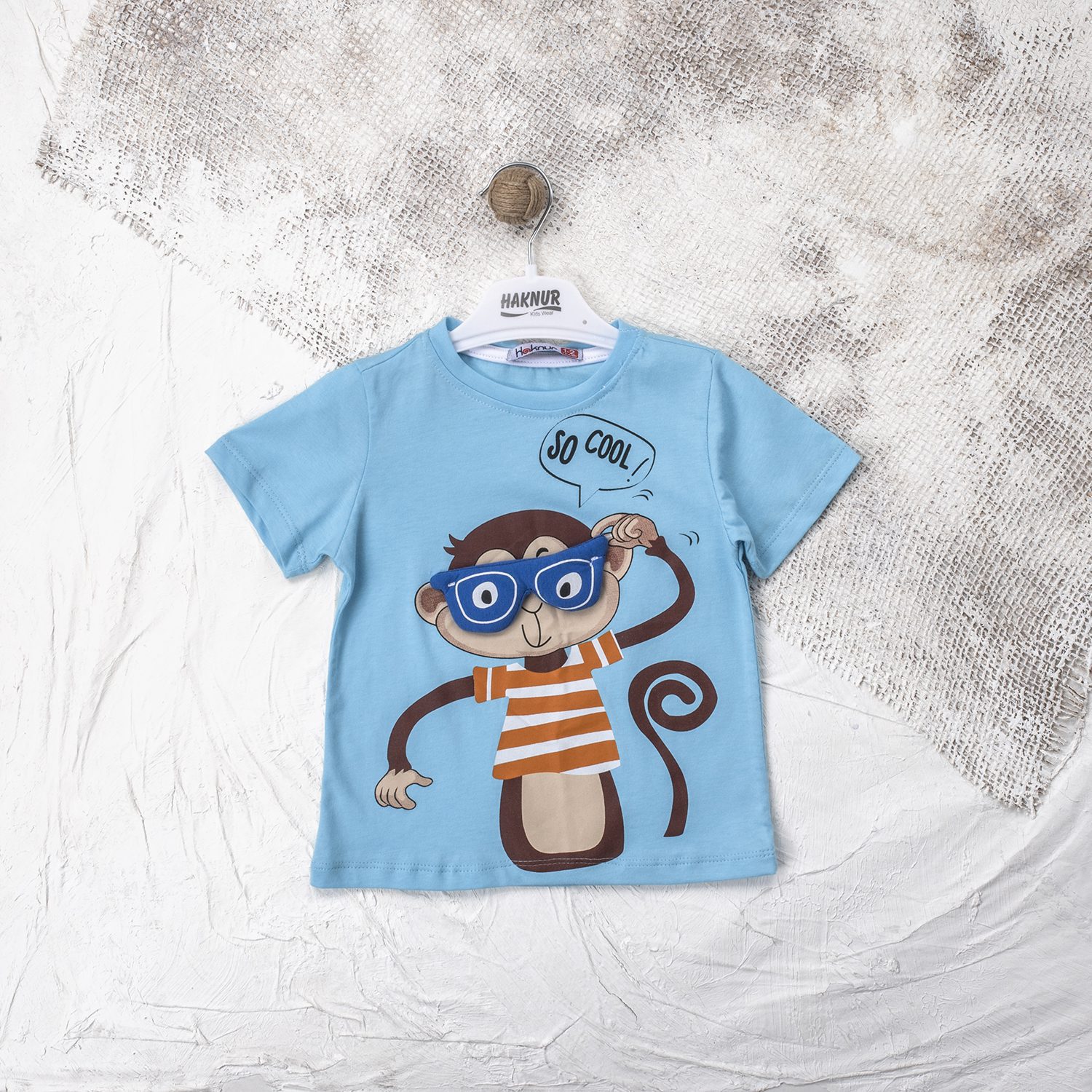 Boy Monkey Printed T-Shirt / 1-2Y | 2-3Y | 3-4Y | 4-5Y - Kids Fashion Turkey