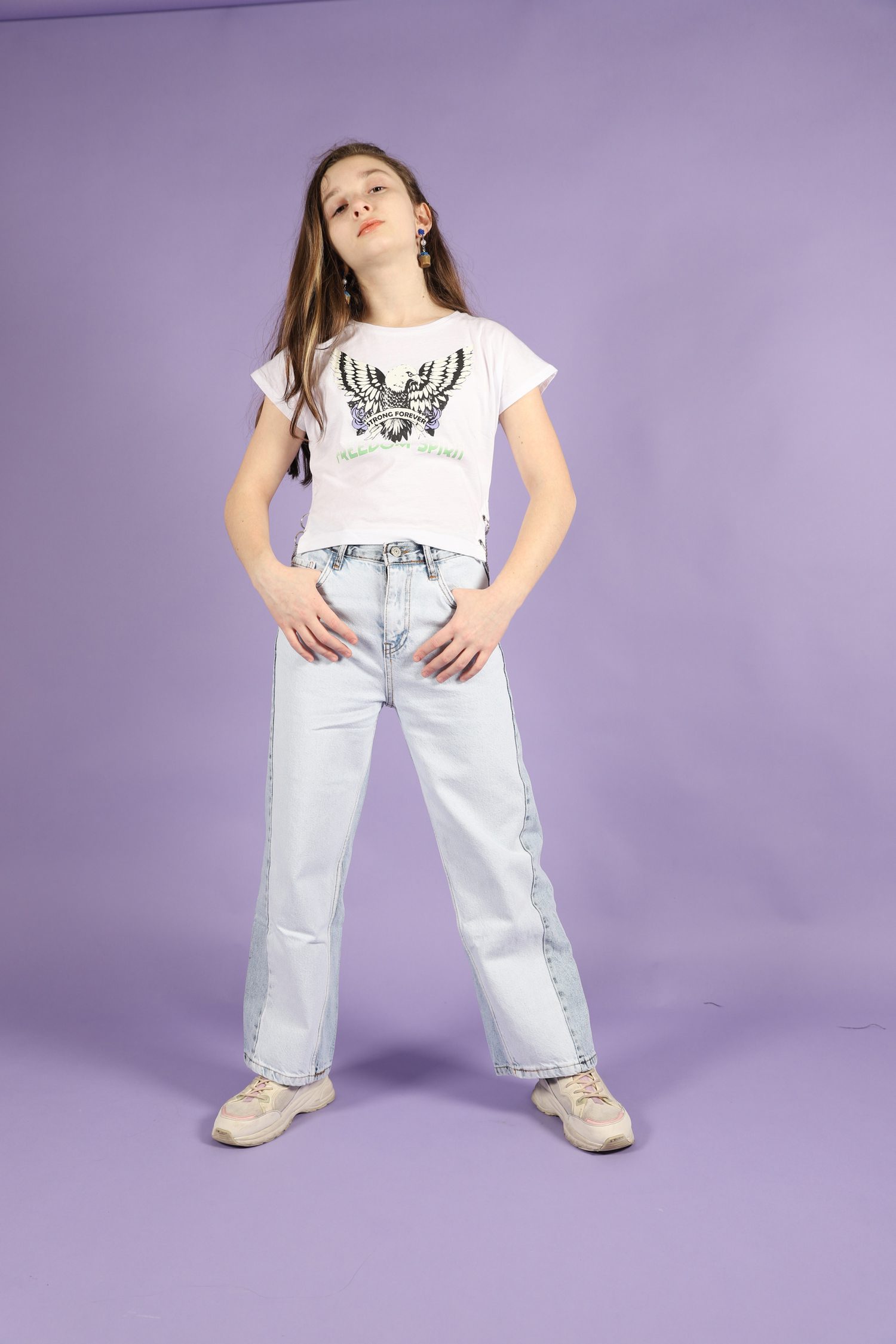 Girl Double-Colored Jeans / 4-5Y | 5-6Y | 6-7Y | 7-8Y - Kids Fashion Turkey