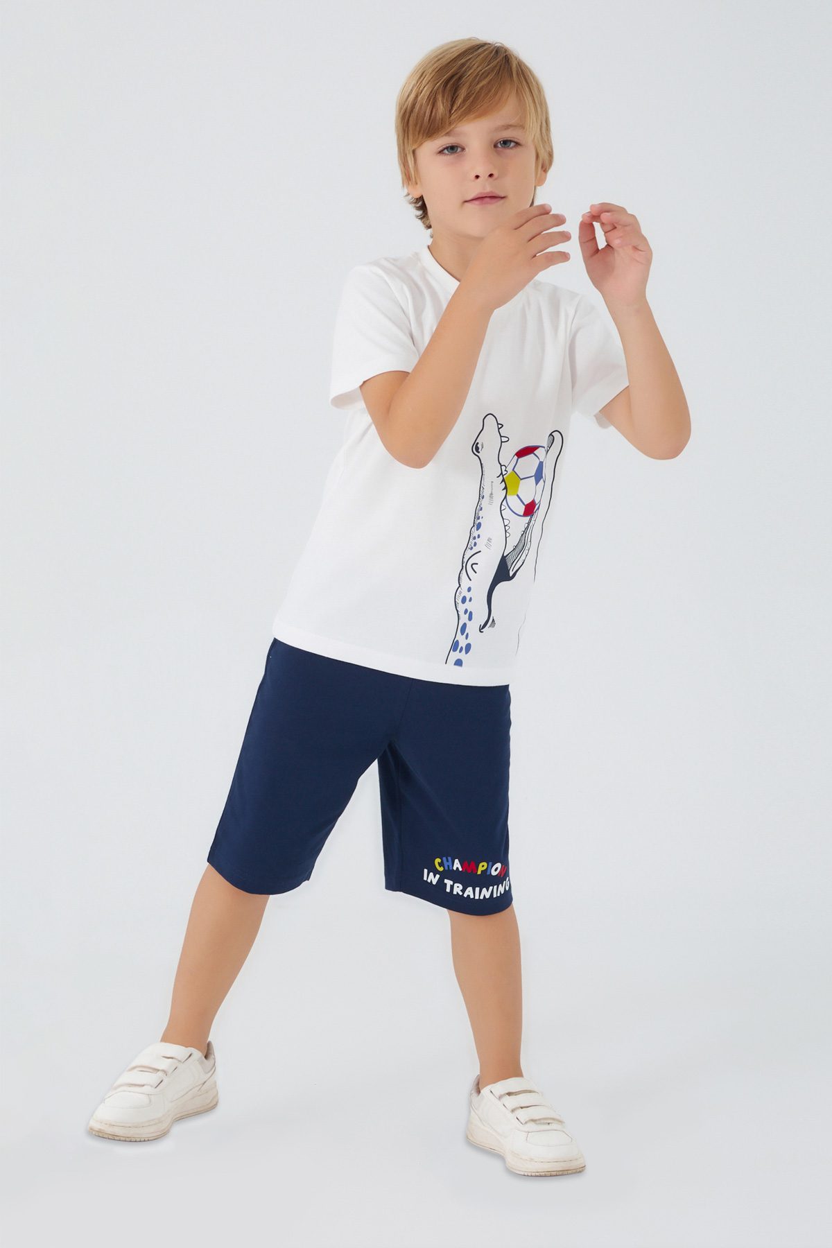 Boy 2 Pieces Set (T-Shirt - Short) / 2-8Y | 9-15Y - Kids Fashion Turkey