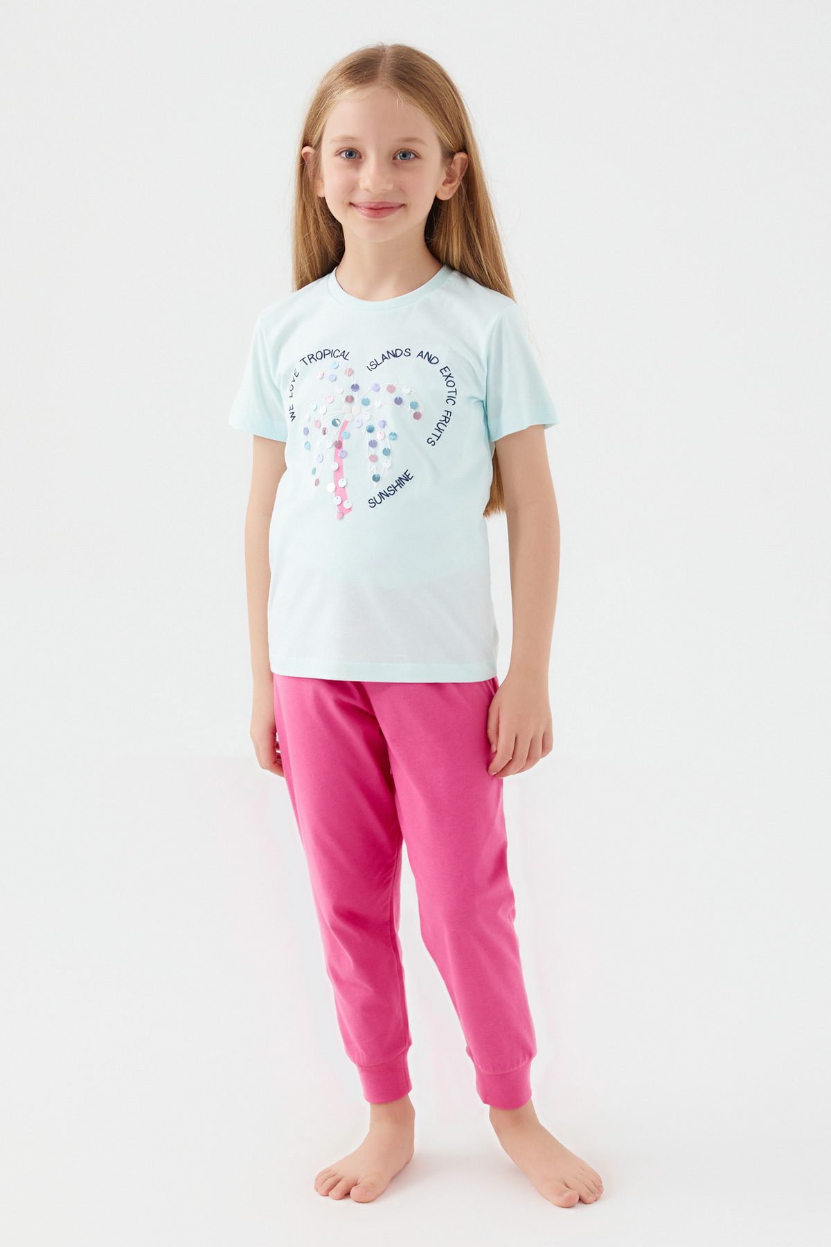 Girl 2 Pieces Set (T-Shirt - Sweatpant) / 2-8Y | 9-15Y - Kids Fashion Turkey