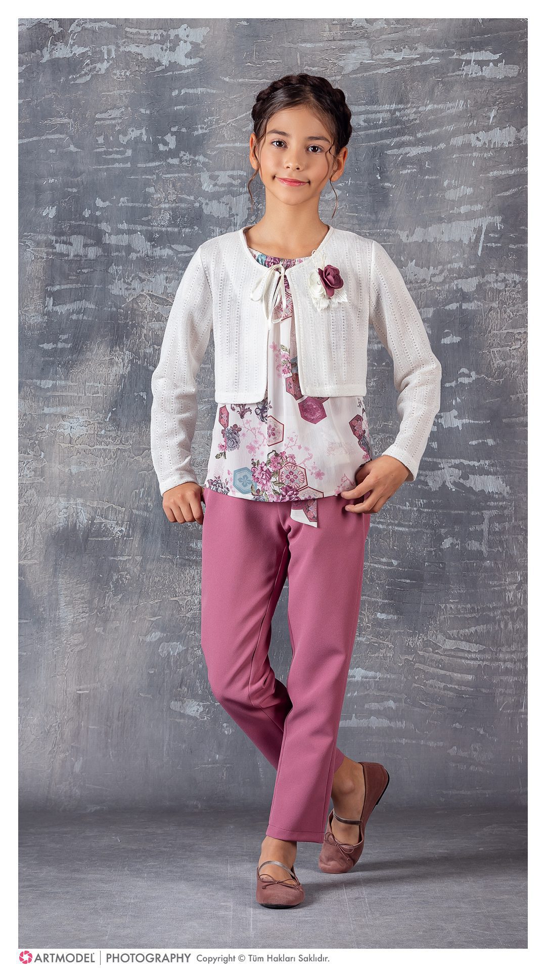 Girl 3 Pieces Set (Blouse - Pant - Bolero) / 9Y | 10Y | 11Y | 12Y - Kids Fashion Turkey