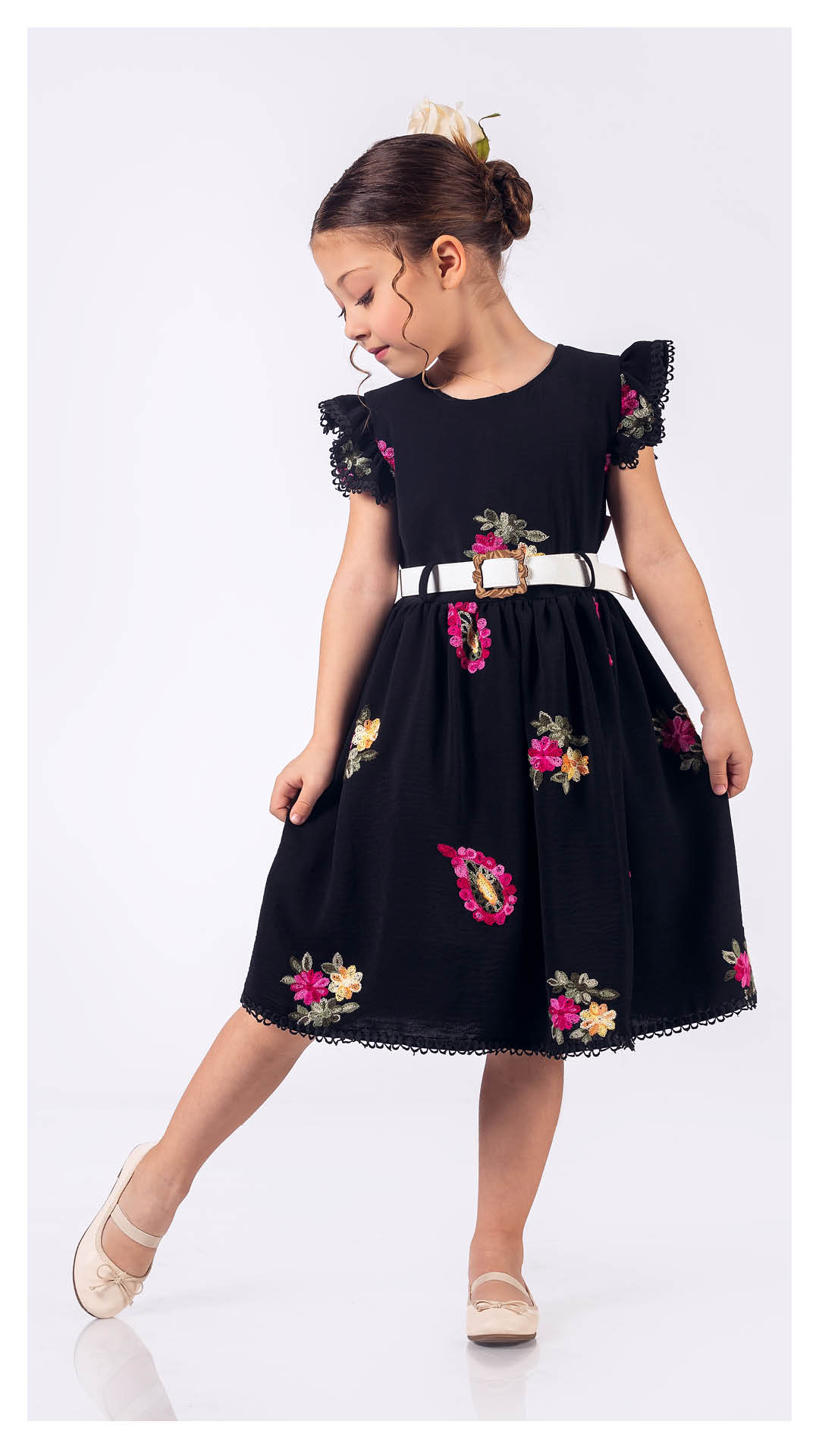 Girl 2 Pieces Set (Dress - Belt) / 6Y | 8Y | 10Y | 12Y - Kids Fashion Turkey