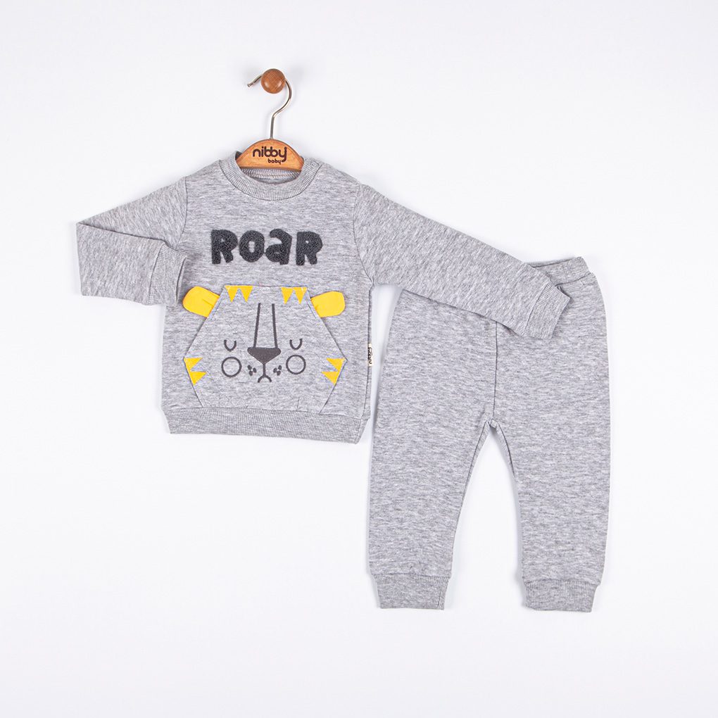 Roar Quitled 2-Pieces Set (Sweatshirt-Sweatpant) / 6-9M | 18-24M - Kids Fashion Turkey