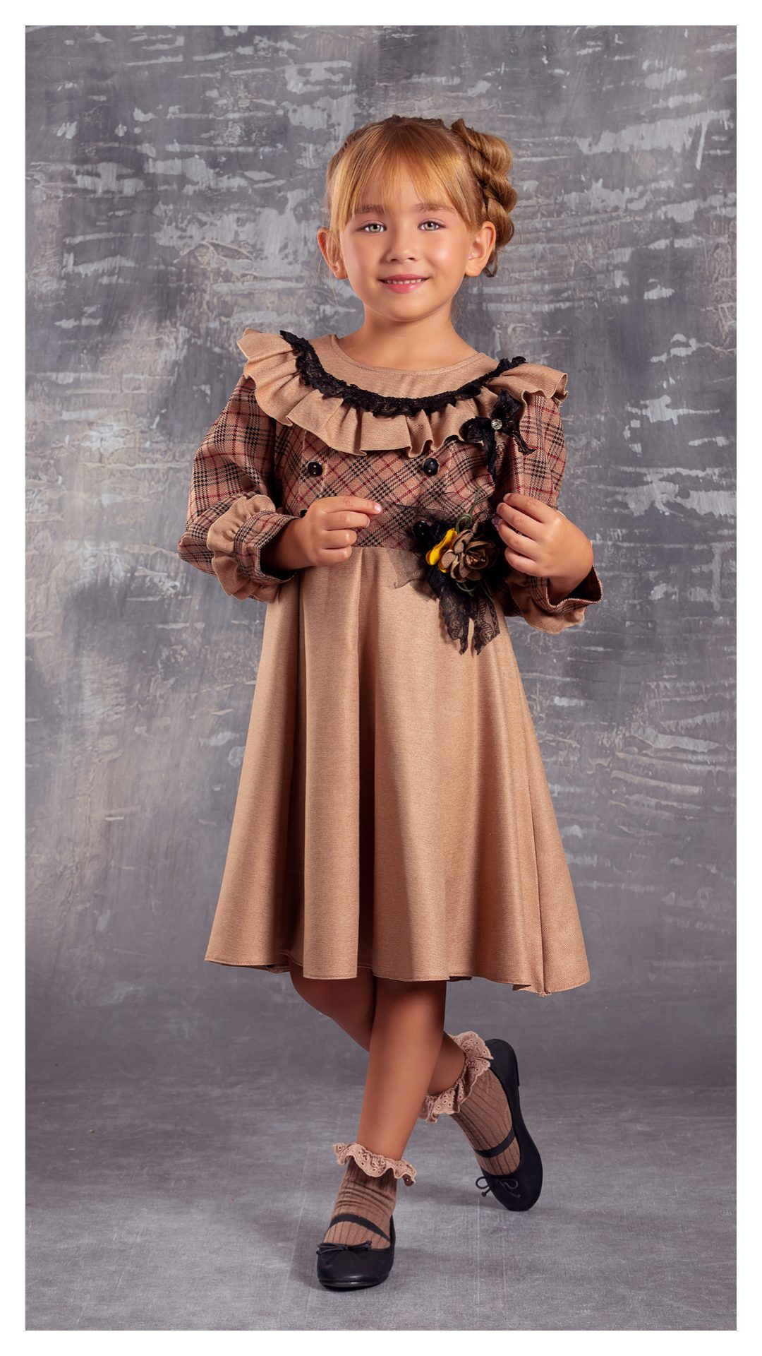Girl Buttoned Dress / 6Y | 8Y | 10Y | 12Y - Kids Fashion Turkey