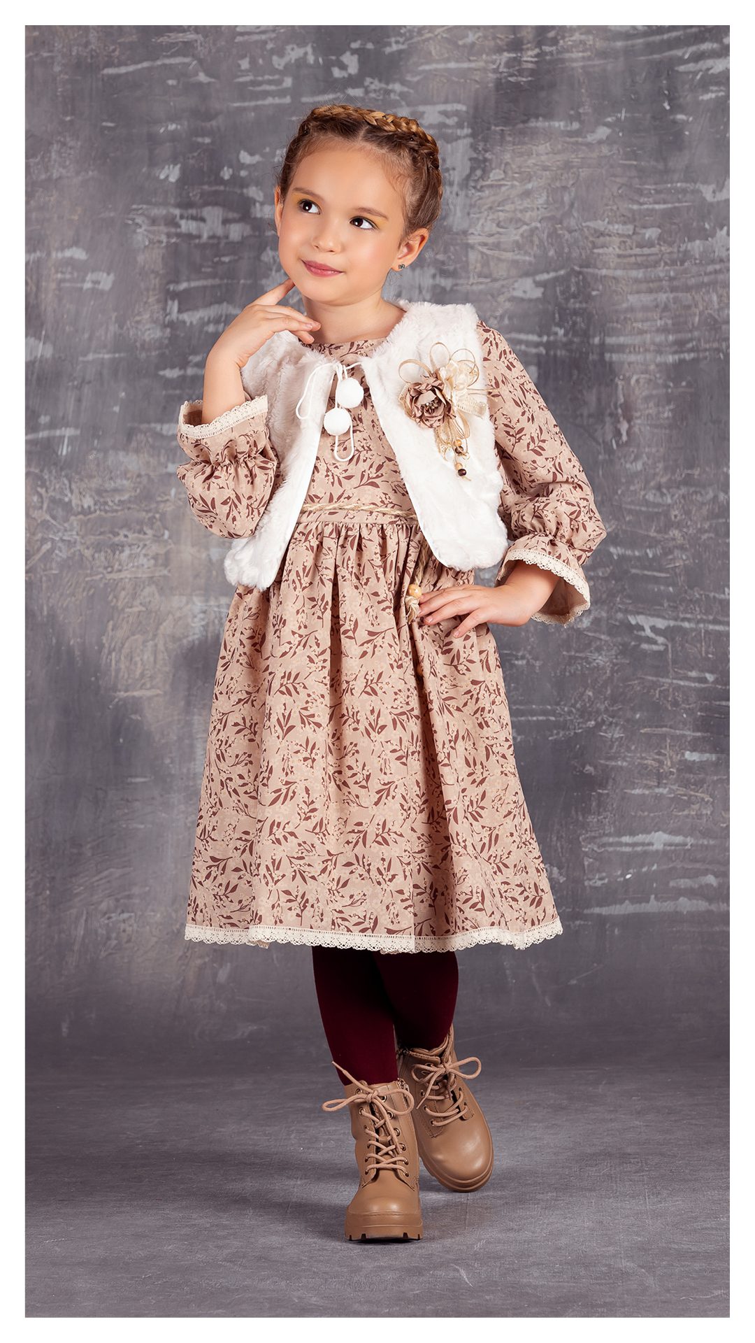 Girl 2 Pieces Set (Dress - Vest) / 6Y | 8Y | 10Y | 12Y - Kids Fashion Turkey