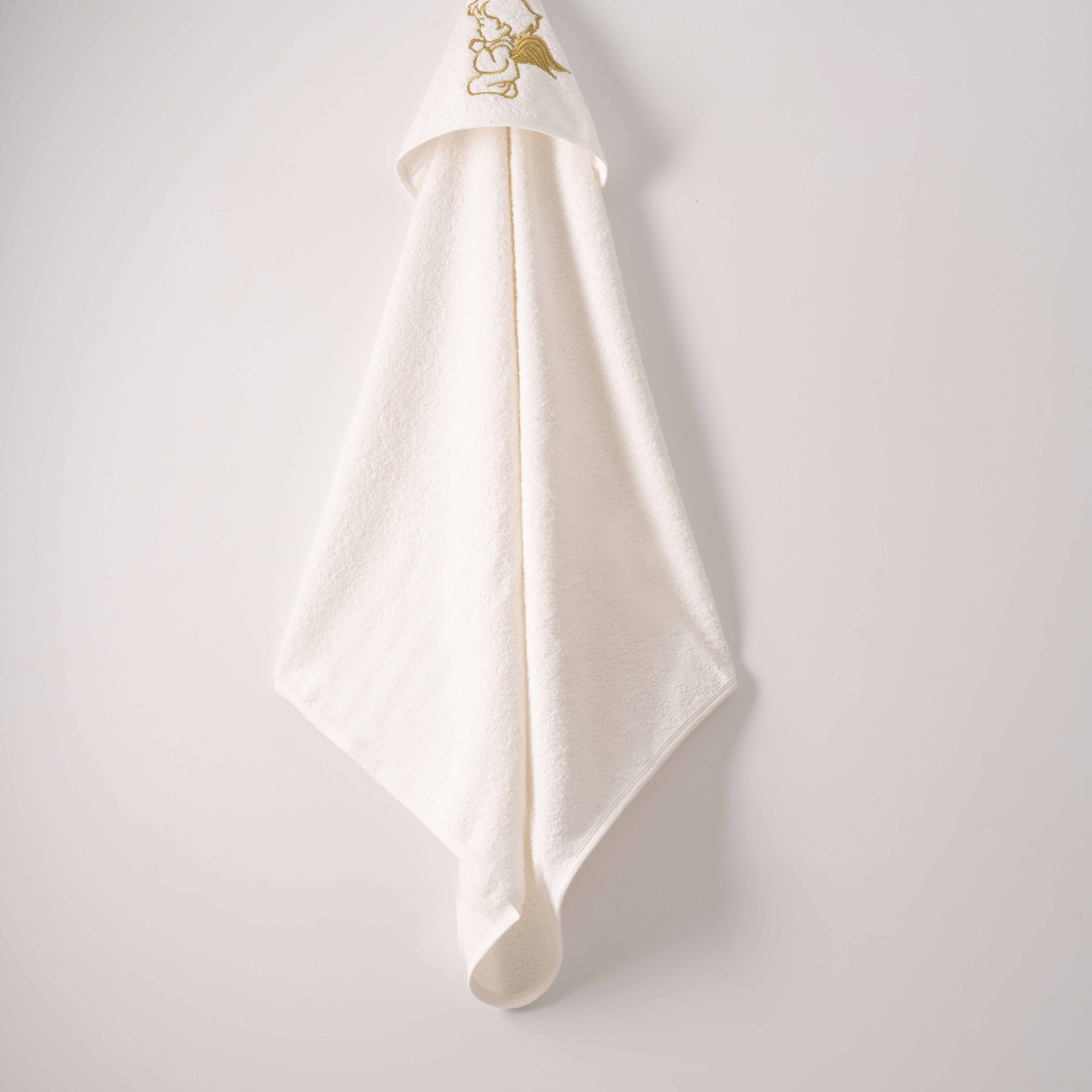 Unisex Angel Print Baptism Hooded Towels / 75 X 80 Cm - Kids Fashion Turkey