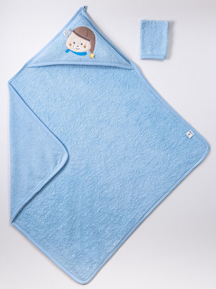 Unisex 2 Pieces Bear Print Hooded Towels Set / 100 X 100 Cm - Kids Fashion Turkey
