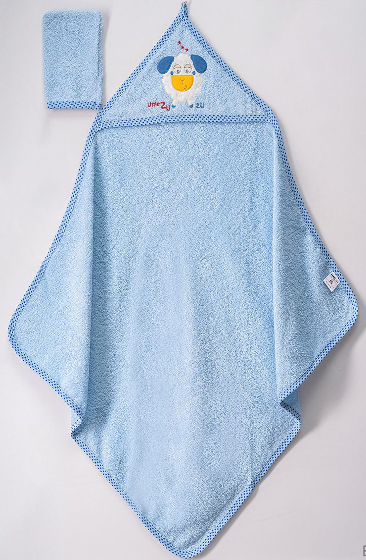 Unisex 2 Pieces Lamb Print Hooded Towels Set / 80 X 80 Cm - Kids Fashion Turkey
