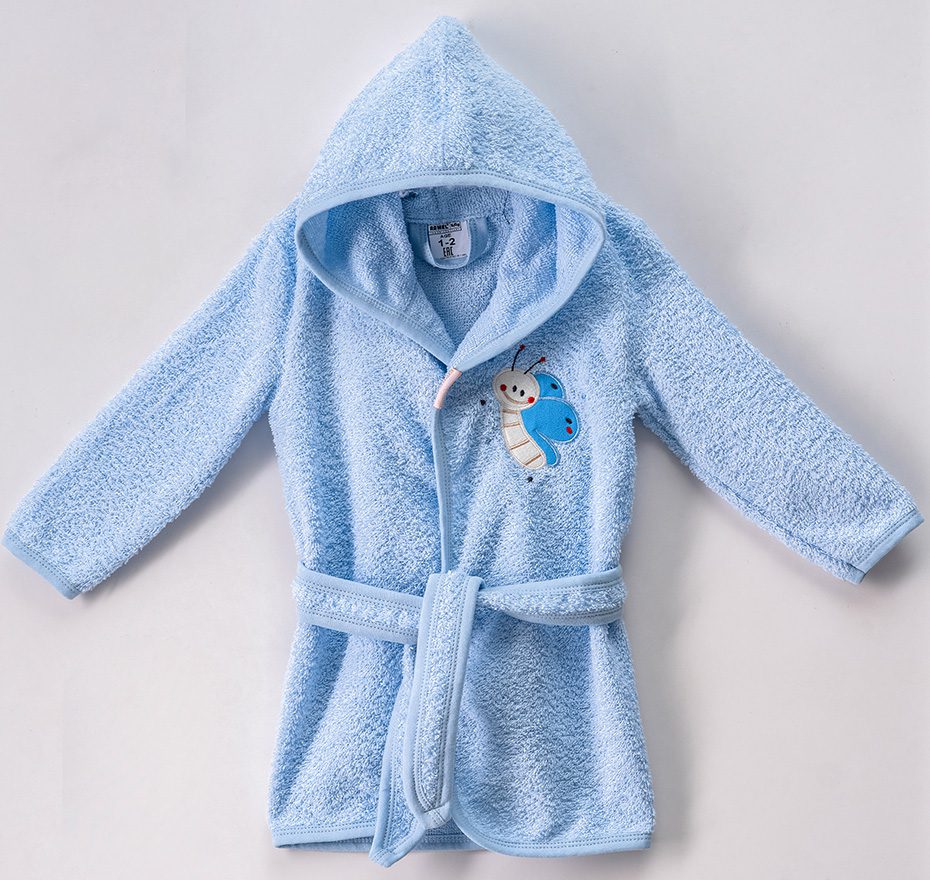 Unisex Butterfly Bird Print Baby Hooded Bathrobe / 0-1Y | 1-2Y - Kids Fashion Turkey