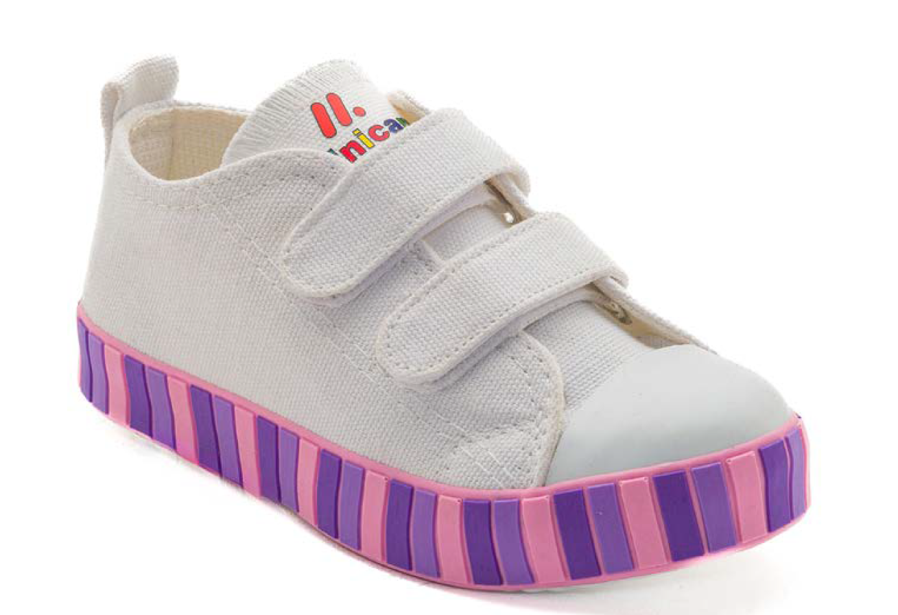 Wholesale Baby & Kids Shoes - White Velcro Sneakers / 21-25 | 26-30 | 31-